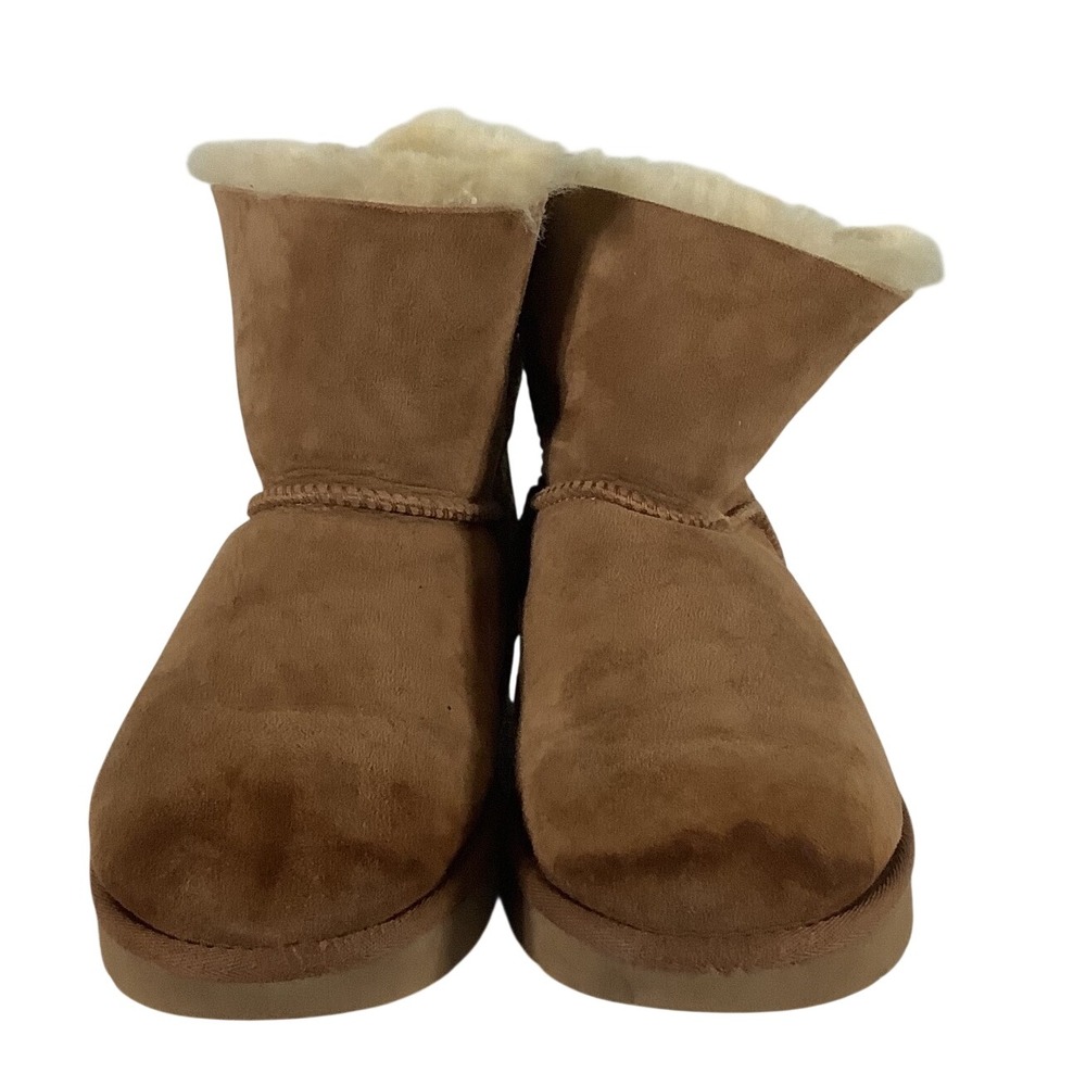 UGG Gita Bow Chestnut Suede Shearling Mini Boots Brown 1018517